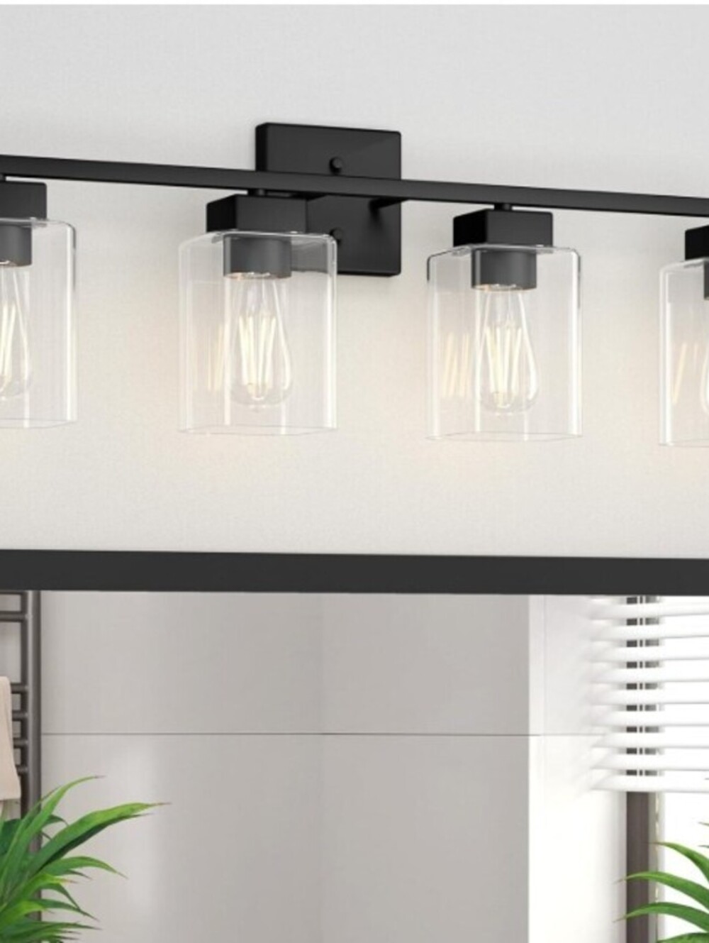 4 Light Bathroom Vanity Light - Matte Black